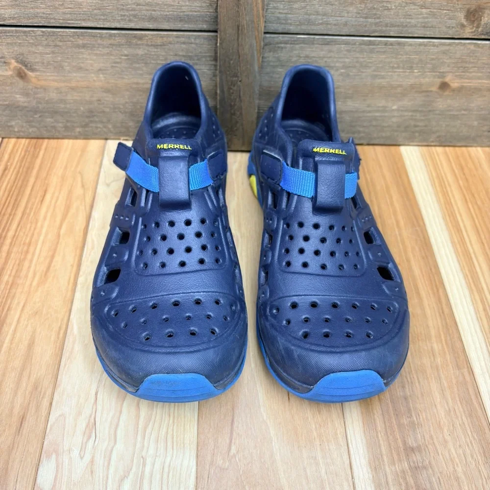 Merrell Kids Unisex Hydro Canyon Sneaker Sandal Blue & Yellow Sz 3